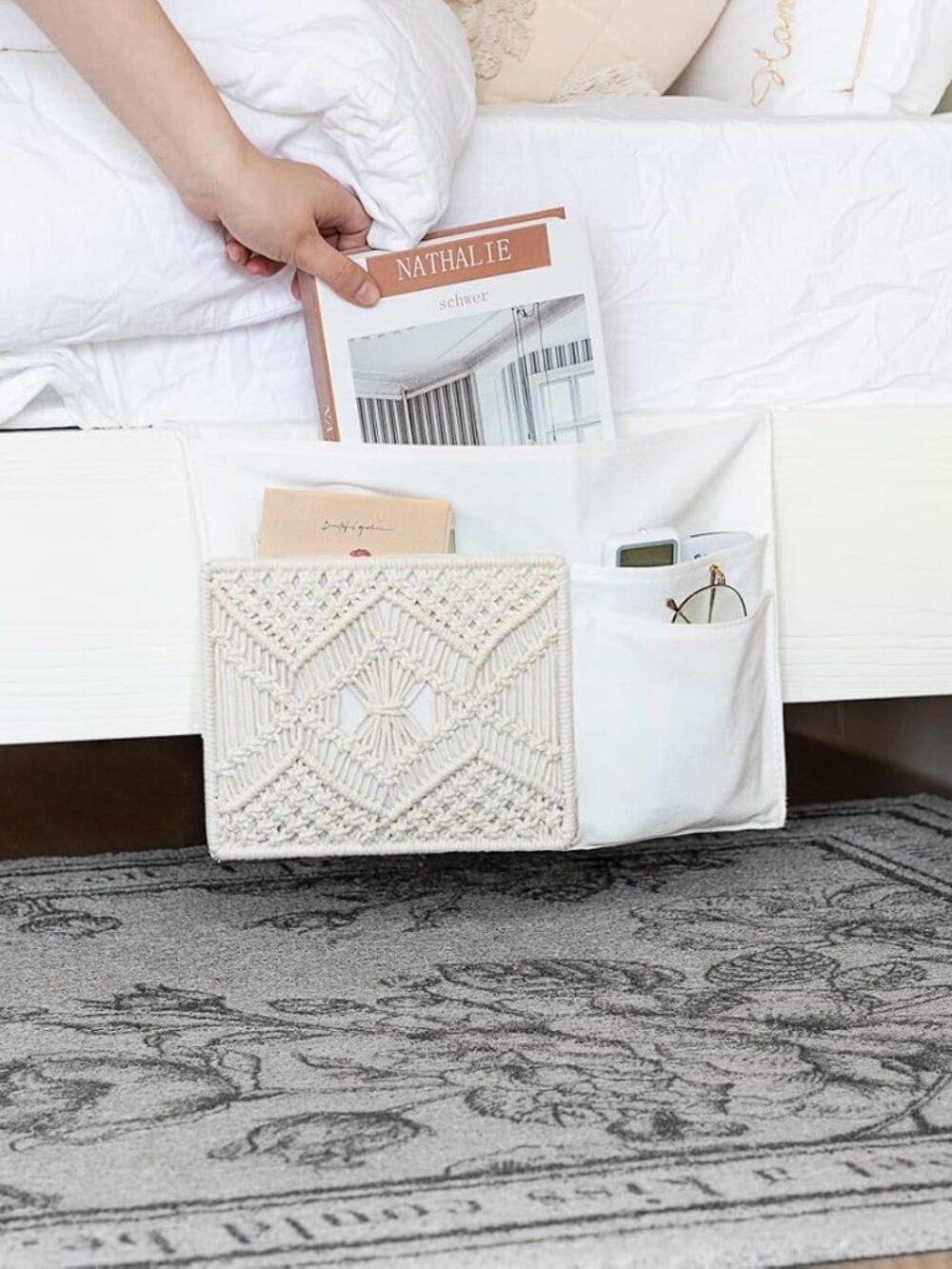 Boho Macrame Couch/Bedside Caddy